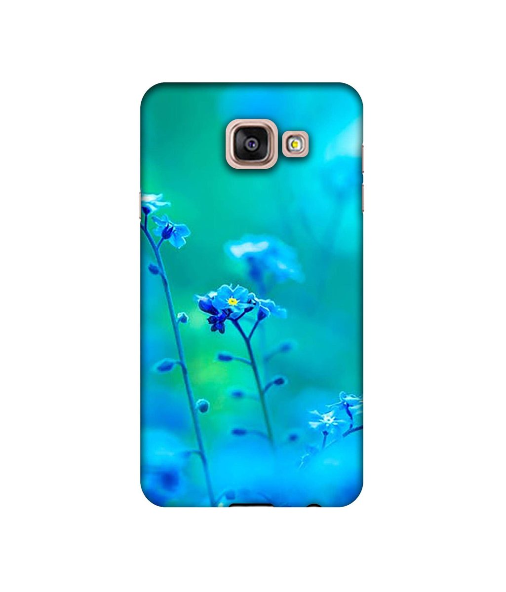 Amazon Brand - Solimo Designer Blue Flower UV Printed Soft Back Case Mobile Cover for Samsung Galaxy A7 (2016)