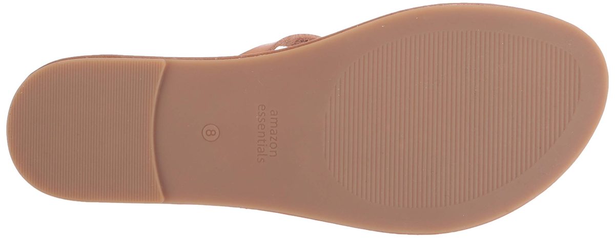 Amazon Essentials Women's Strappy Slide Flat Sandal, Natural, 11 B US