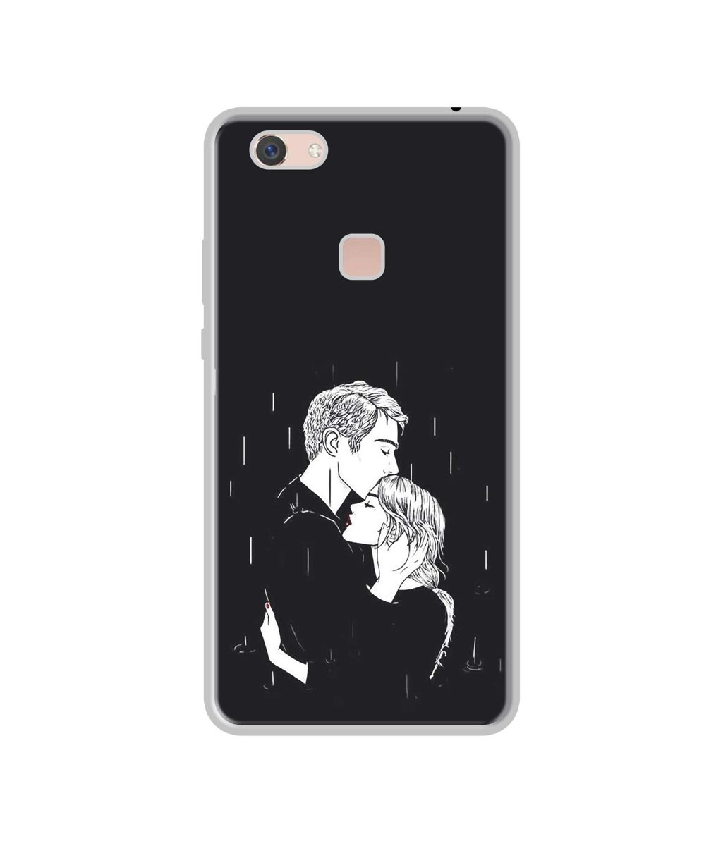 Amazon Brand - Solimo Designer Couples Standing in Rain UV Printed Soft Back Case Mobile Cover for Vivo Z10