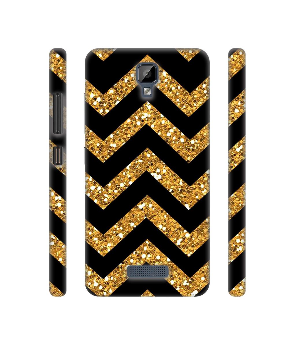 Amazon Brand - Solimo Designer Golden Zik Zak Pattern 3D Printed Hard Back Case Mobile Cover for Gionee P7 Max