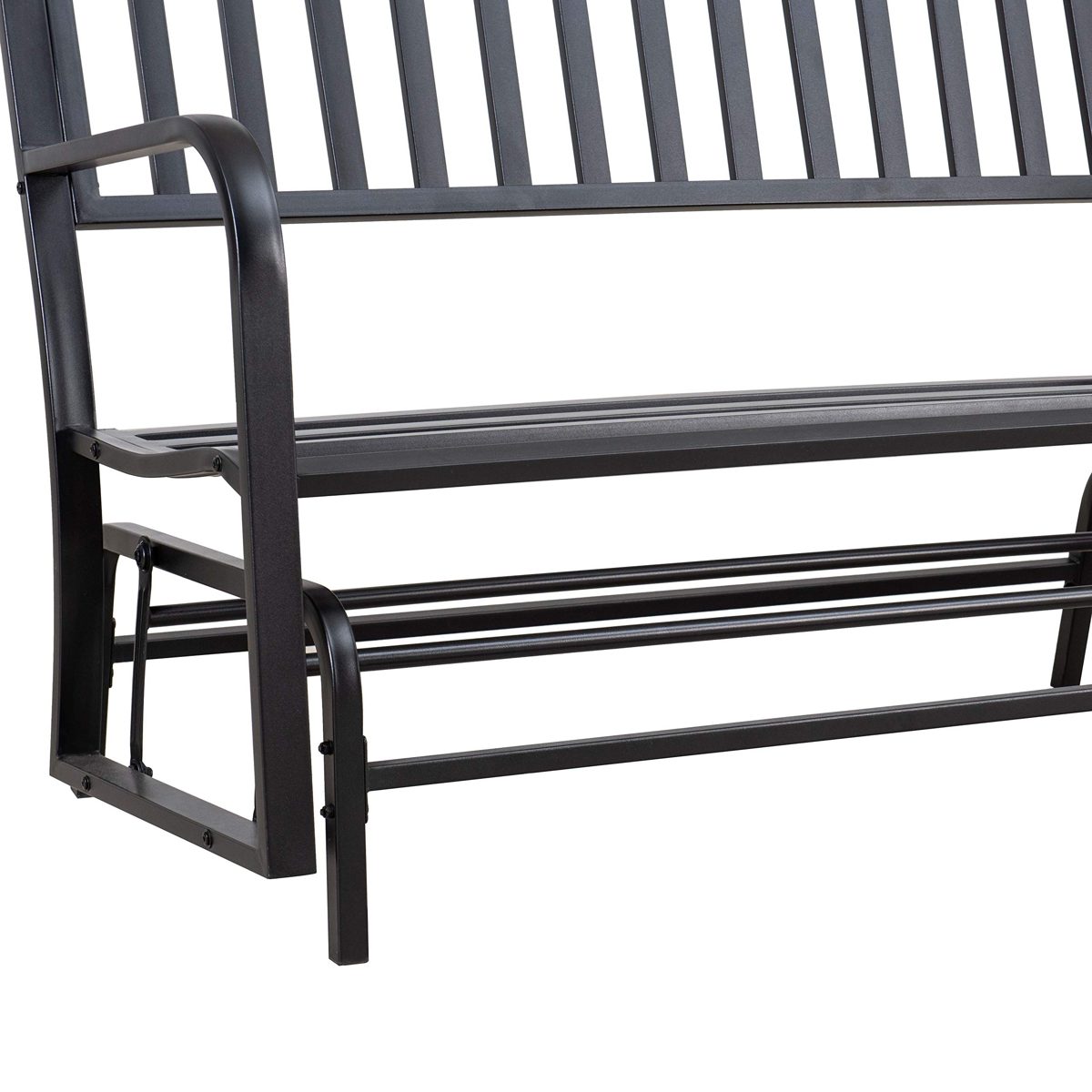 AmazonBasics Outdoor Patio Steel Gliding Bench – Black