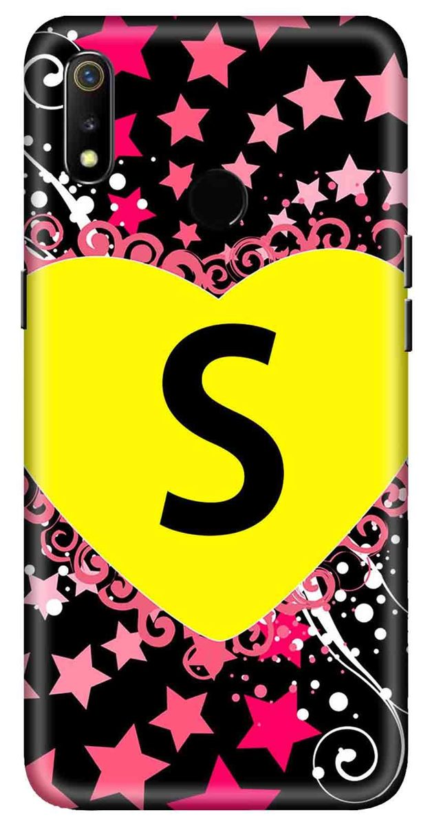 Amazon Brand - Solimo Designer Heart Pattern Alphabet-S 3D Printed Hard Back Case Mobile Cover for Realme 3 / Realme 3i