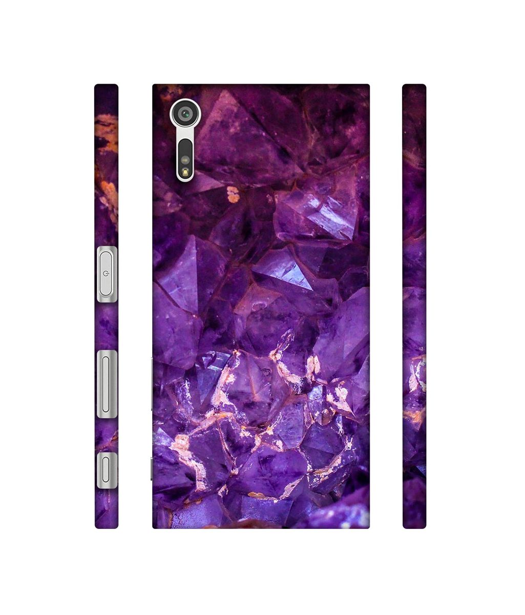 Amazon Brand - Solimo Designer Purpal Stone 3D Printed Hard Back Case Mobile Cover for Sony Xperia XZ Dual