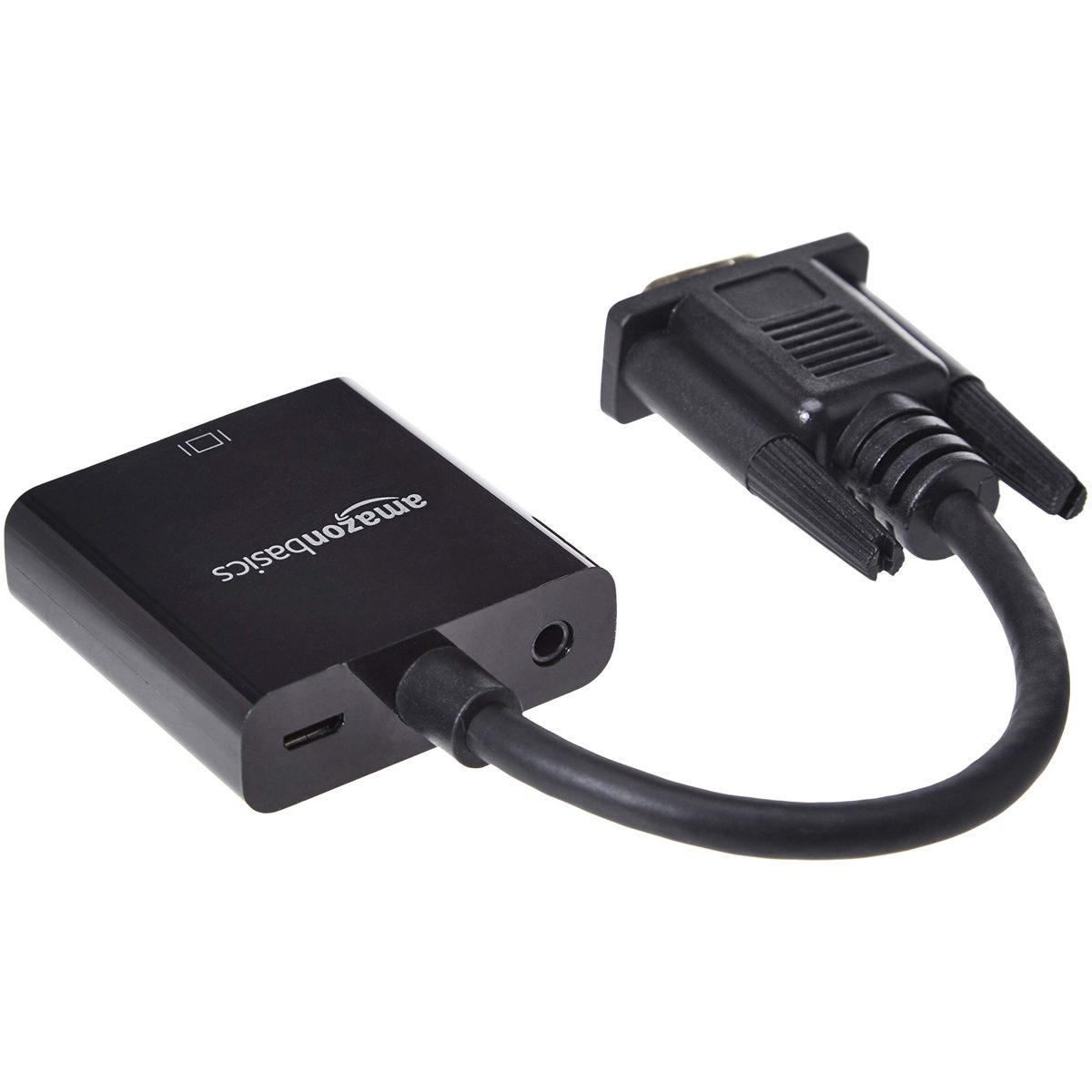 AmazonBasics Gold-Plated HDMI (Female) to VGA (Male) Adapter with 3.5mm Audio Port (Only from HDMI to VGA) (Renewed)