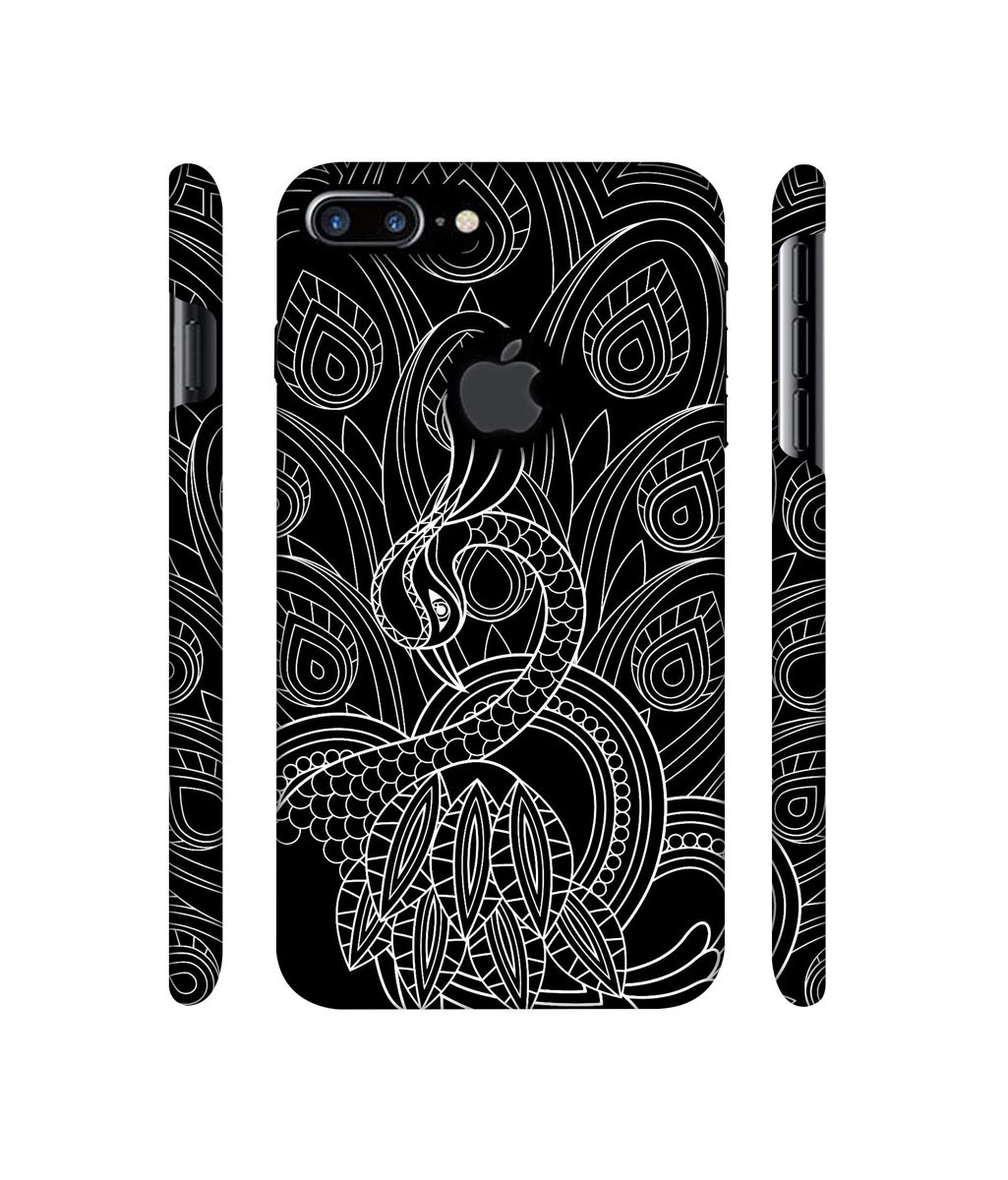 Amazon Brand - Solimo Designer Peacock Feather Pattern 3D Printed Hard Back Case Mobile Cover for Apple iPhone 7 Plus (Logo Cut)
