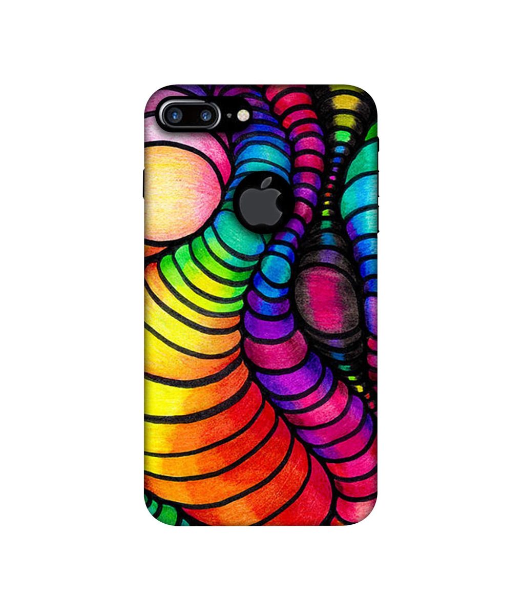 Amazon Brand - Solimo Designer Semi Circle Texture 3D Printed Hard Back Case Mobile Cover for Apple iPhone 7 Plus (Logo Cut)