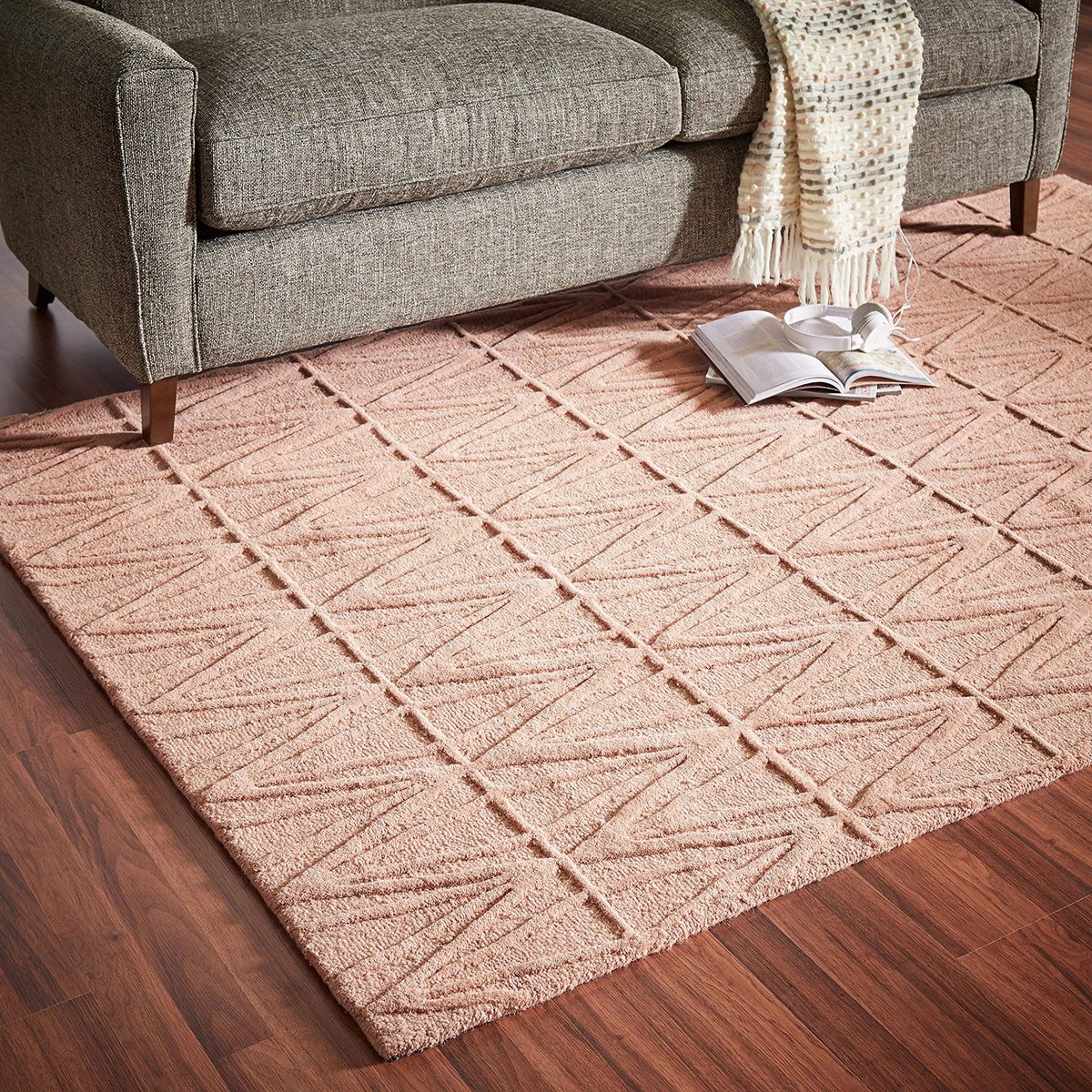 Rivet Sunset Textured Geo Pattern Wool Runner