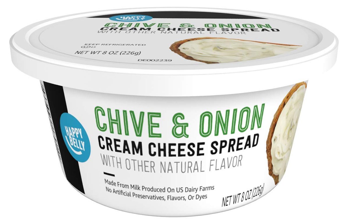 Amazon Brand - Happy Belly Chive & Onion Cream Cheese Spread, 8 Ounce