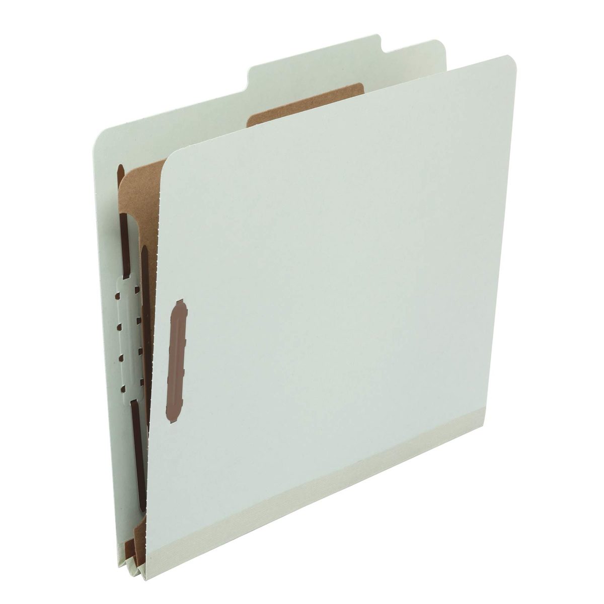 AmazonBasics Classification Folder- 100% Recycled, 1 Divider, 2" Embedded, Letter, Light Green, 10 per Box