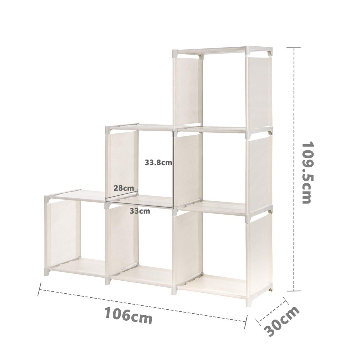 UMI. Essentials Shelving System with 6 Compartments Cube Rack Organizer for Clothes Storage System Beige