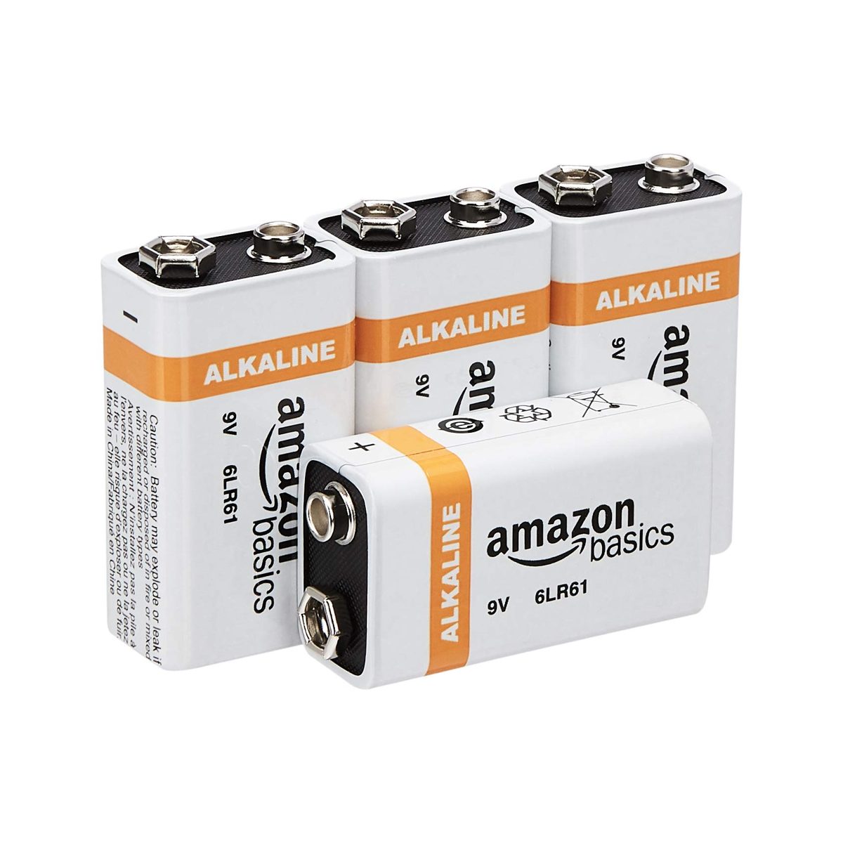 AmazonBasics 9 Volt Everyday Alkaline Battery - Pack of 4