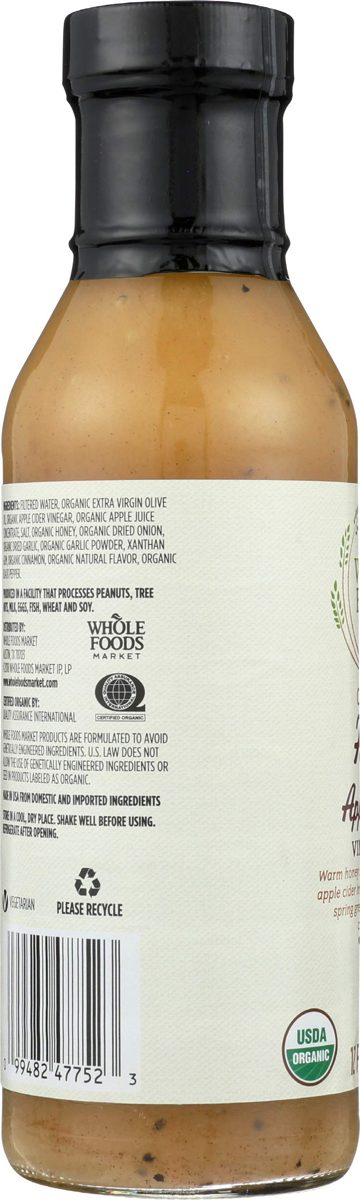 WHOLE FOODS MARKET Honey Apple Cider Vinaigrette, 12 FZ
