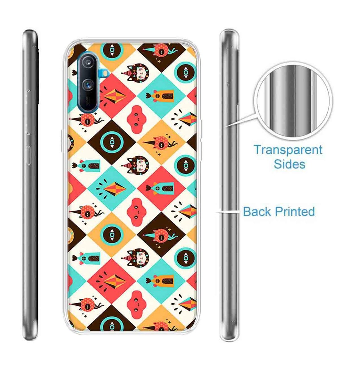 Amazon Brand - Solimo Designer Multicolor Colorful Symbol Pattern Printed Soft Back Case Mobile Cover for Realme C3