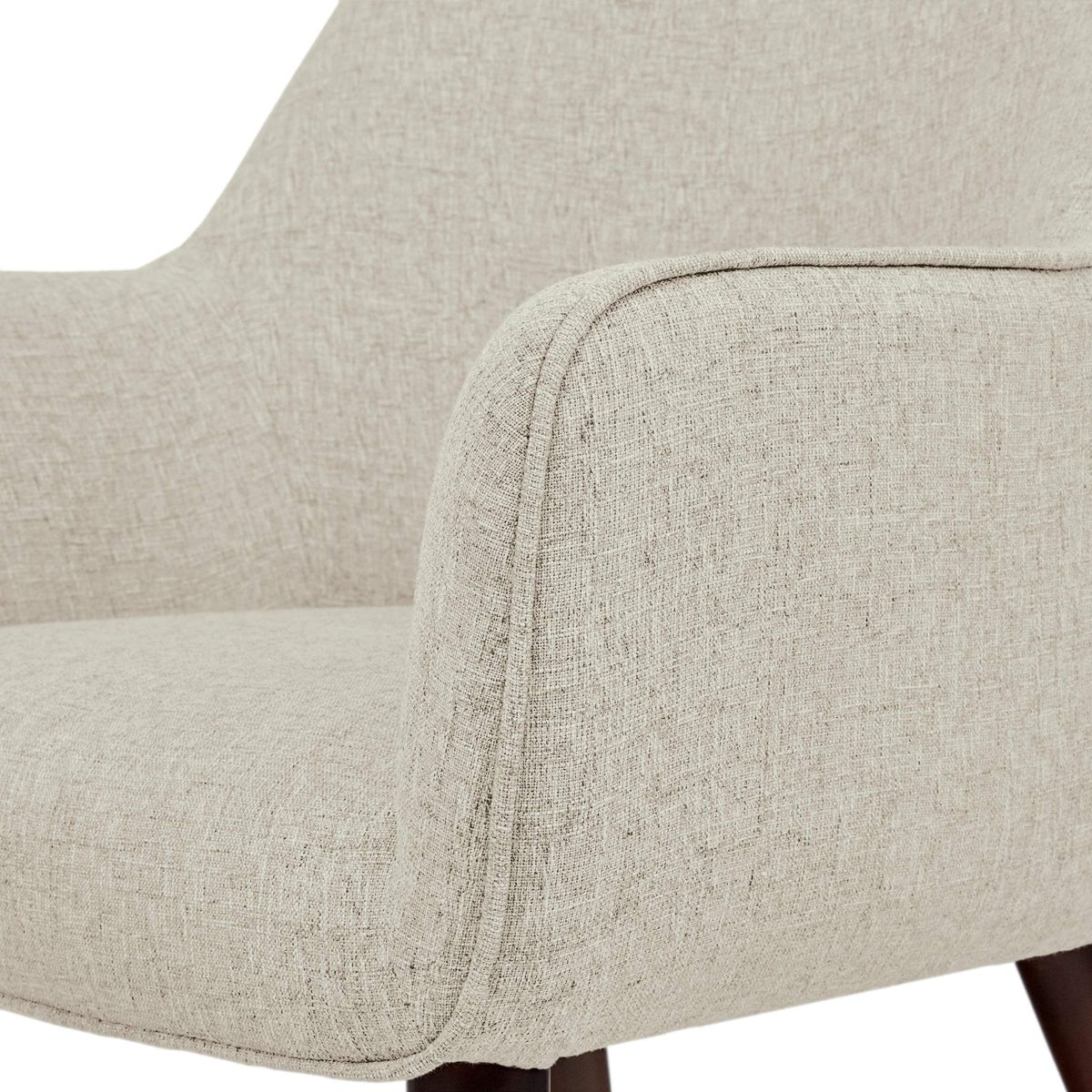 Amazon Brand – Rivet Julie Mid-Century Modern Dining Room Accent Chair with Arms, 32"H, Chalk