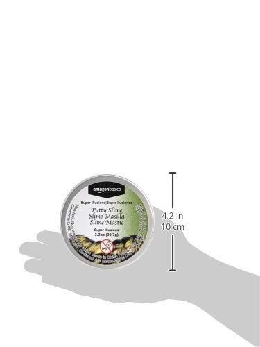 AmazonBasics Putty Slime 4" Tin, Super Illusions - Green, 3.2oz