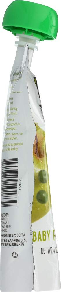 Amazon Brand - Mama Bear Organic Baby Food Pouch, Stage 2, Apple Pear Green Pea, 4 Ounce Pouch