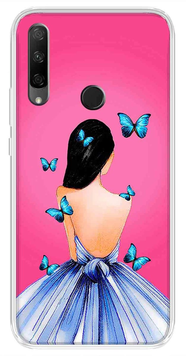 Amazon Brand - Solimo Designer Multicolor Girl Butterfly Design Printed Soft Back Case Mobile Cover for Huawei Honor 9X