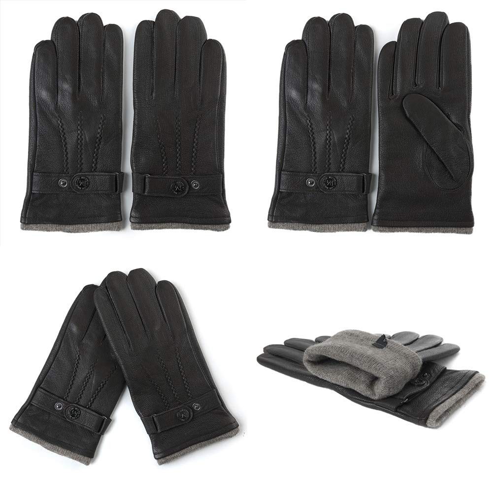 Winter Warm Lined Driving Motorcycle Dress Gloves For Men Women 3 Size Brown