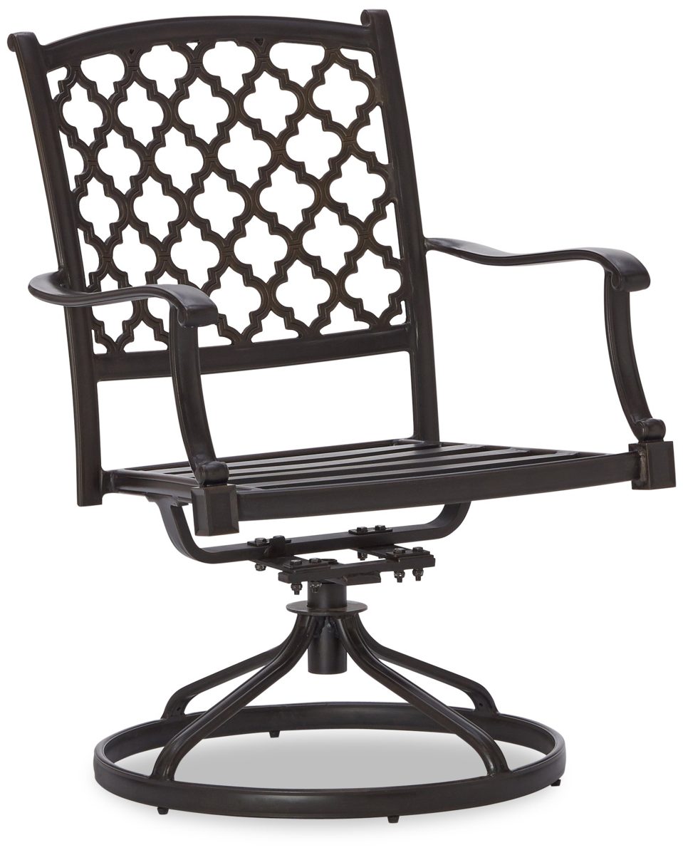 Strathwood Whidbey Cast-Aluminum Swivel Dining Arm Chair, Set of 2
