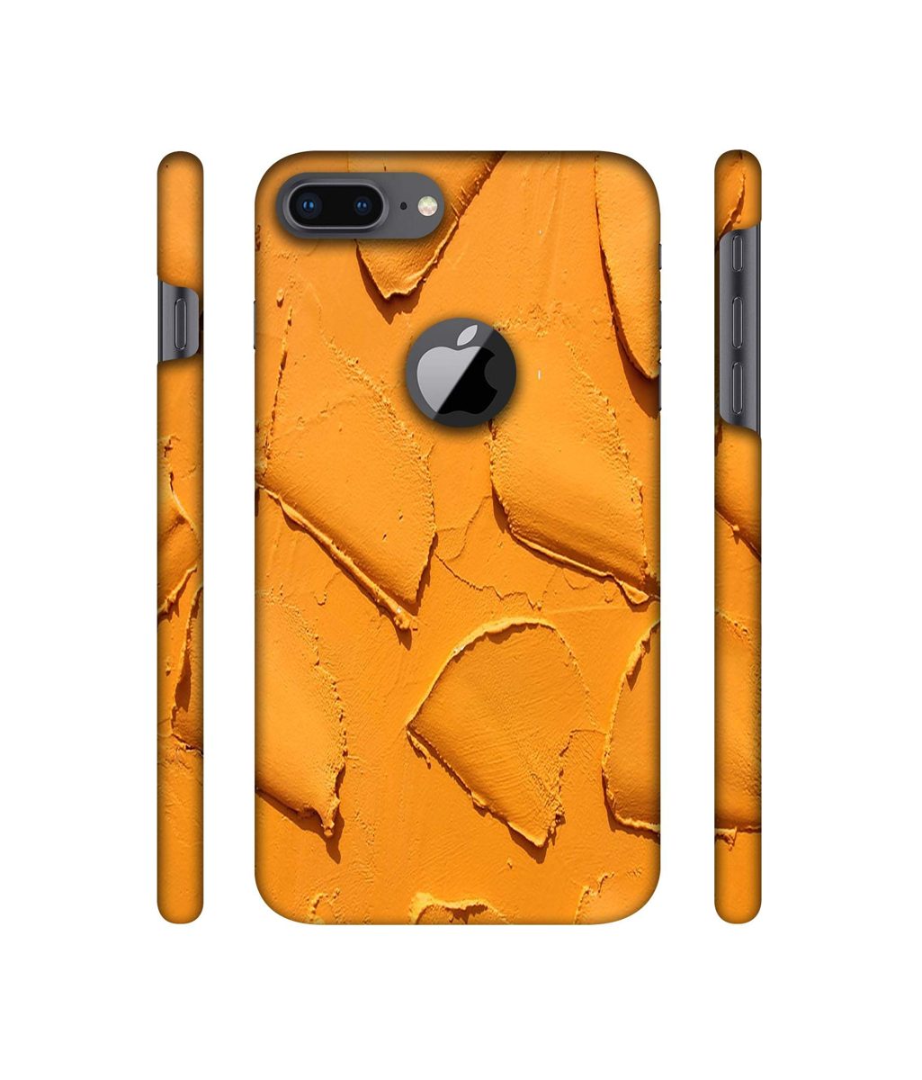 Amazon Brand - Solimo Designer Yellow Texture Wall 3D Printed Hard Back Case Mobile Cover for Apple iPhone 8 Plus (with Logo Cut)