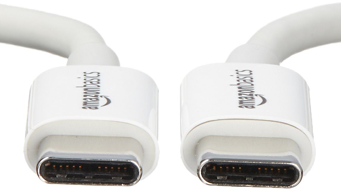 AmazonBasics USB Type-C to USB Type-C 2.0 Cable, White, 6 ft