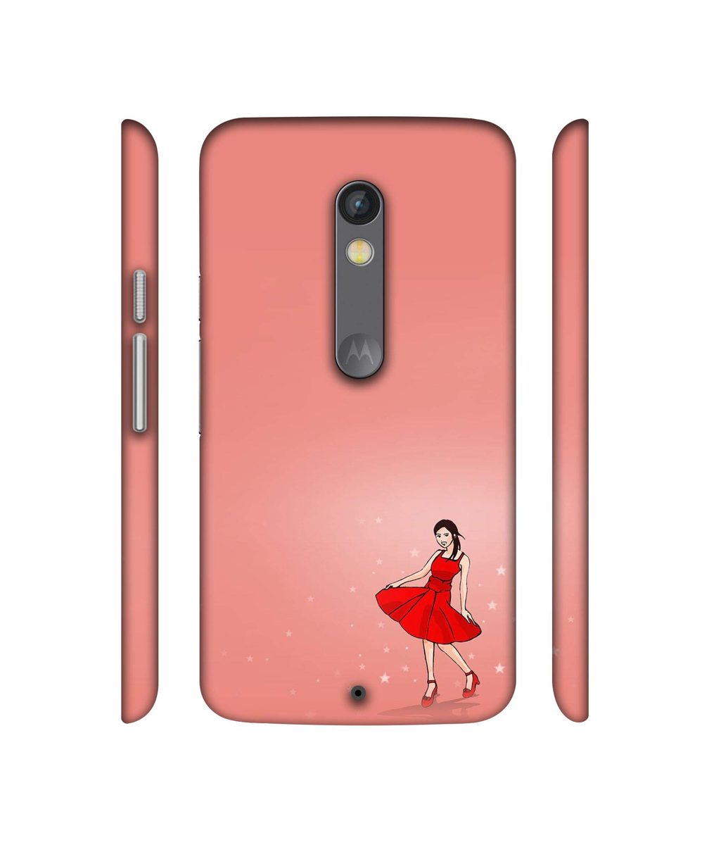 Amazon Brand - Solimo Designer Red Dress Lady 3D Printed Hard Back Case Mobile Cover for Motorola Moto X Play