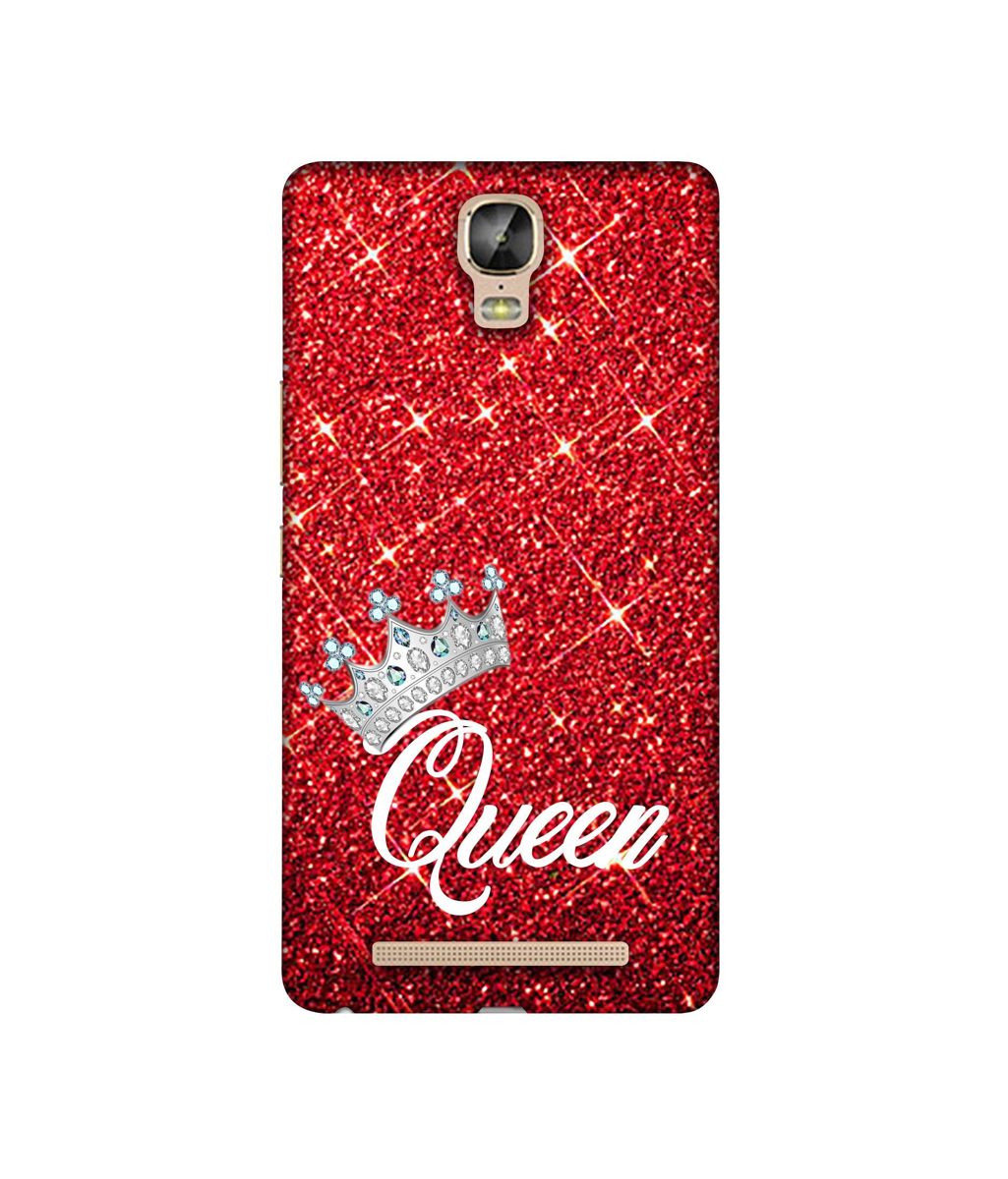 Amazon Brand - Solimo Designer Queen On Red Glitter 3D Printed Hard Back Case Mobile Cover for Gionee Marathon M5 Plus