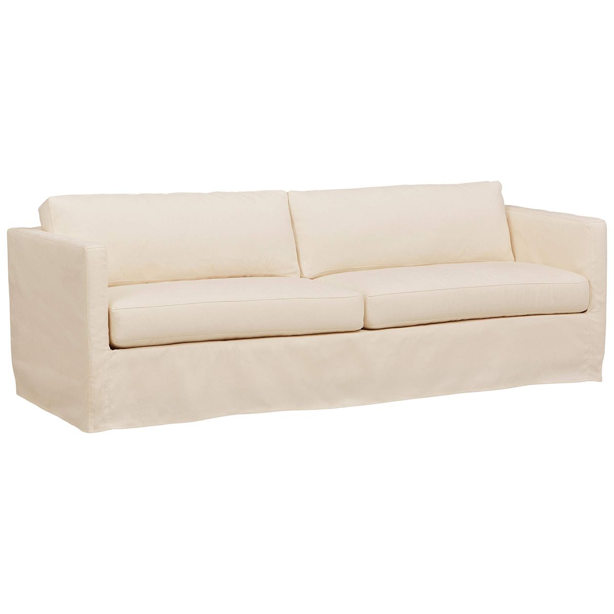 Amazon Brand – Stone & Beam Andover Slipcover Sofa Couch, 90"W, Cream Fabric