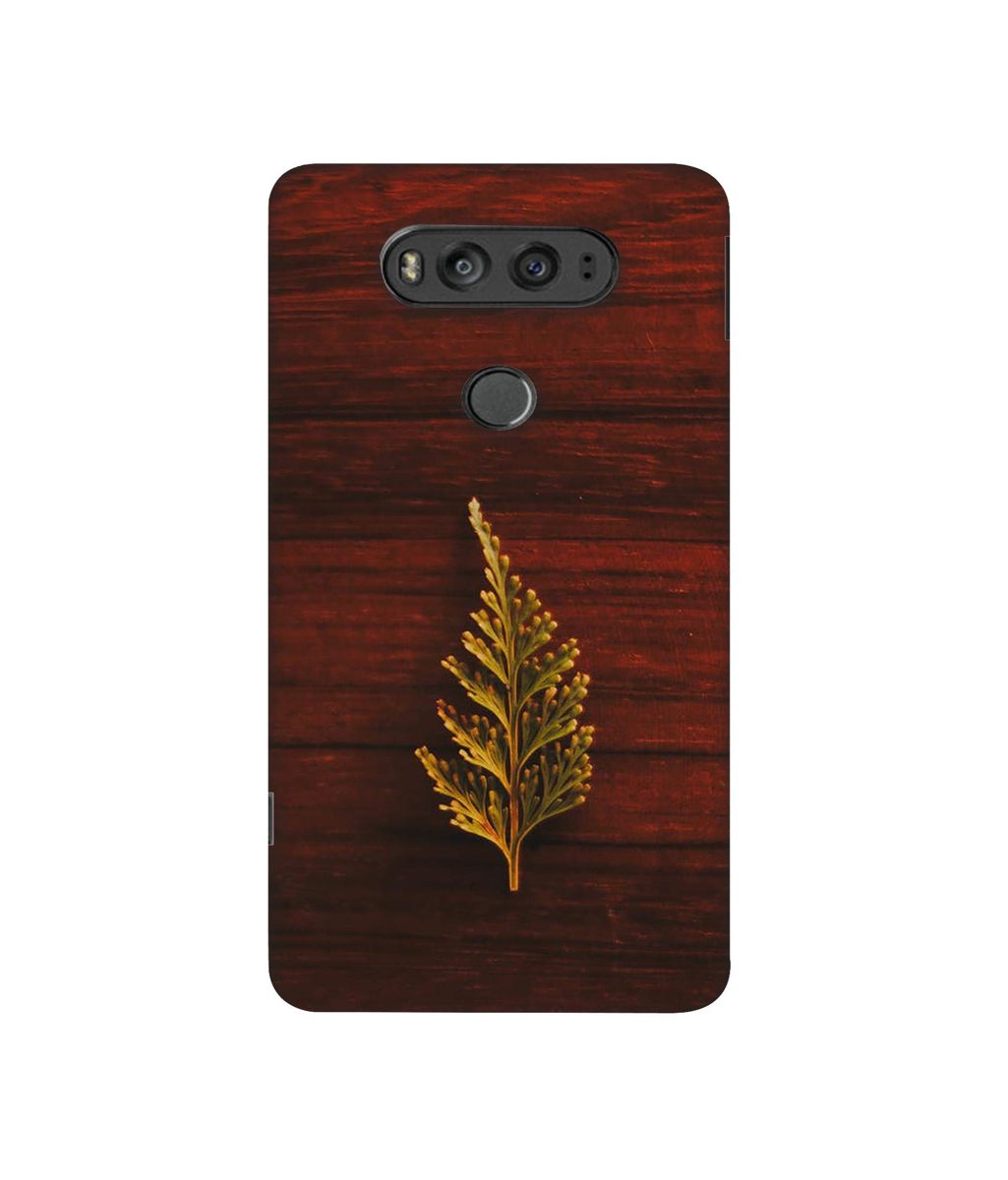 Amazon Brand - Solimo Designer Leaf on Wood 3D Printed Hard Back Case Mobile Cover for LG V20