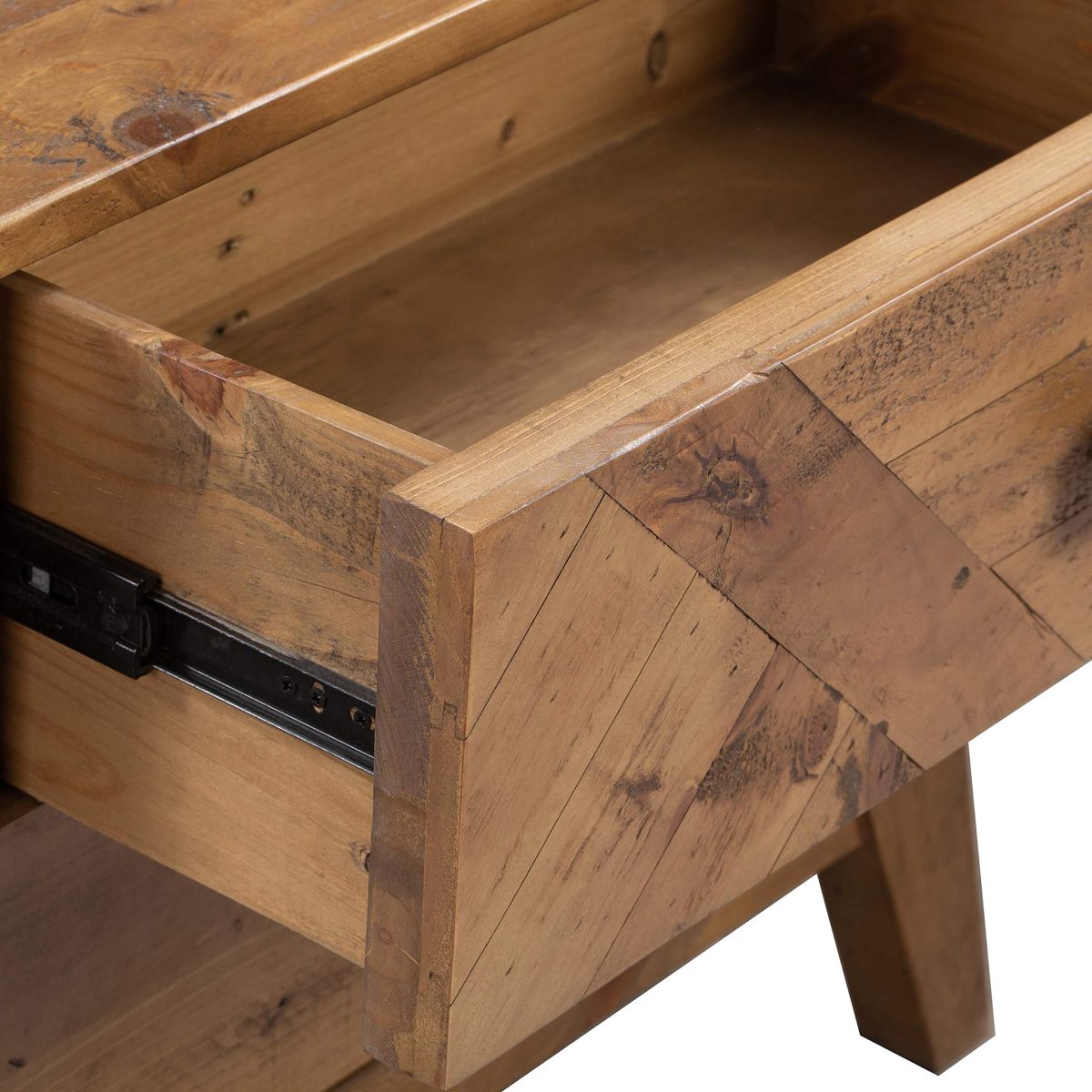 Amazon Brand - Stone & Beam Modern Farmhouse Solid Wood Nightstand with 2 Drawers, 25.5"W, Natural Finish