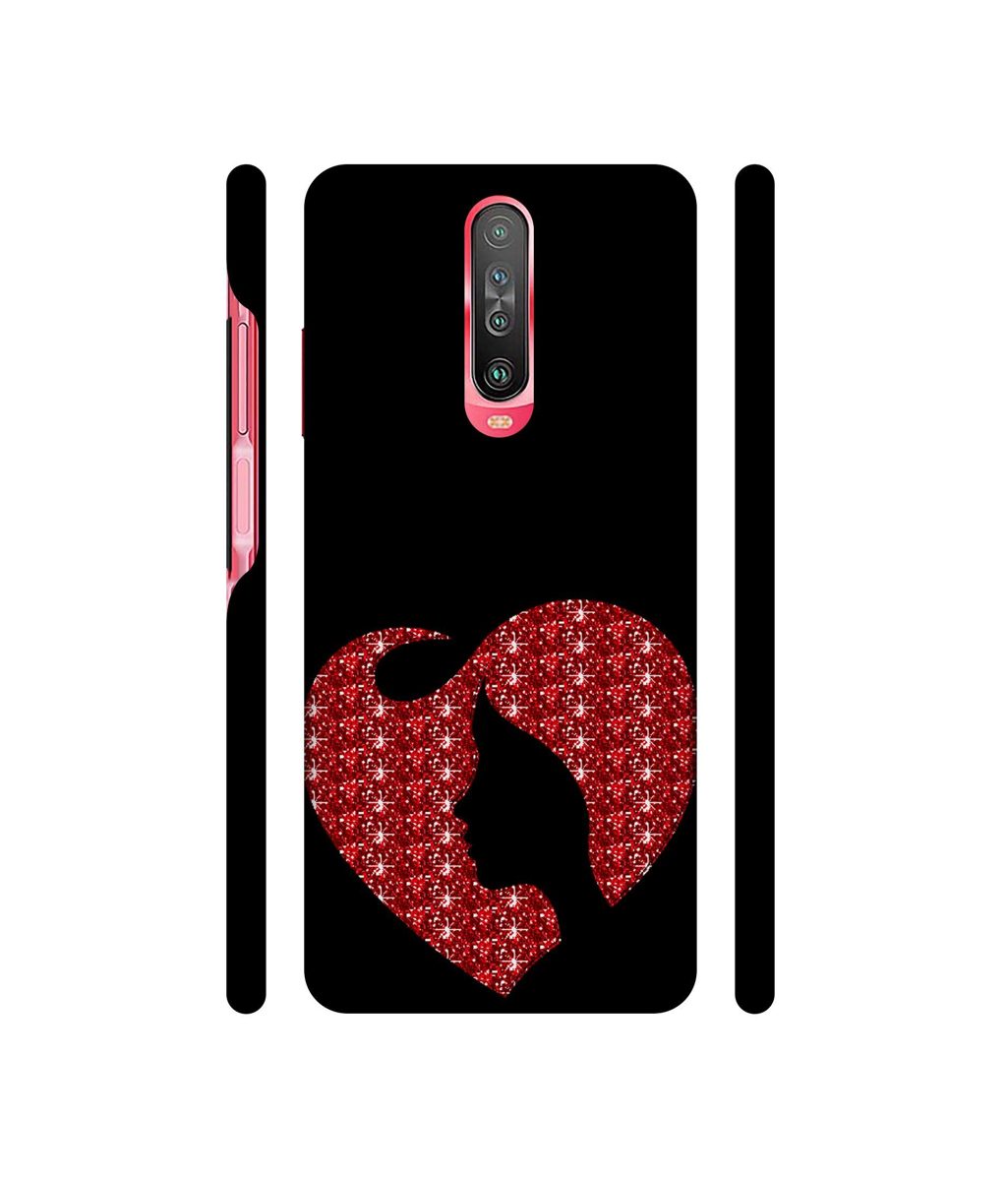 Amazon Brand - Solimo Designer Heart Shape Lady with Glitter 3D Printed Hard Back Case Mobile Cover for Poco X2 / Mi Redmi K30