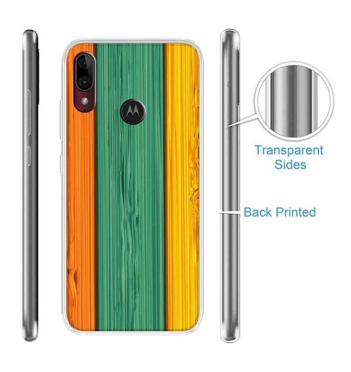Amazon Brand - Solimo Designer Multicolor Vertical Wooden Pattern Printed Soft Back Case Mobile Cover for Motorola Moto E6s / Motorola Moto E6 Plus
