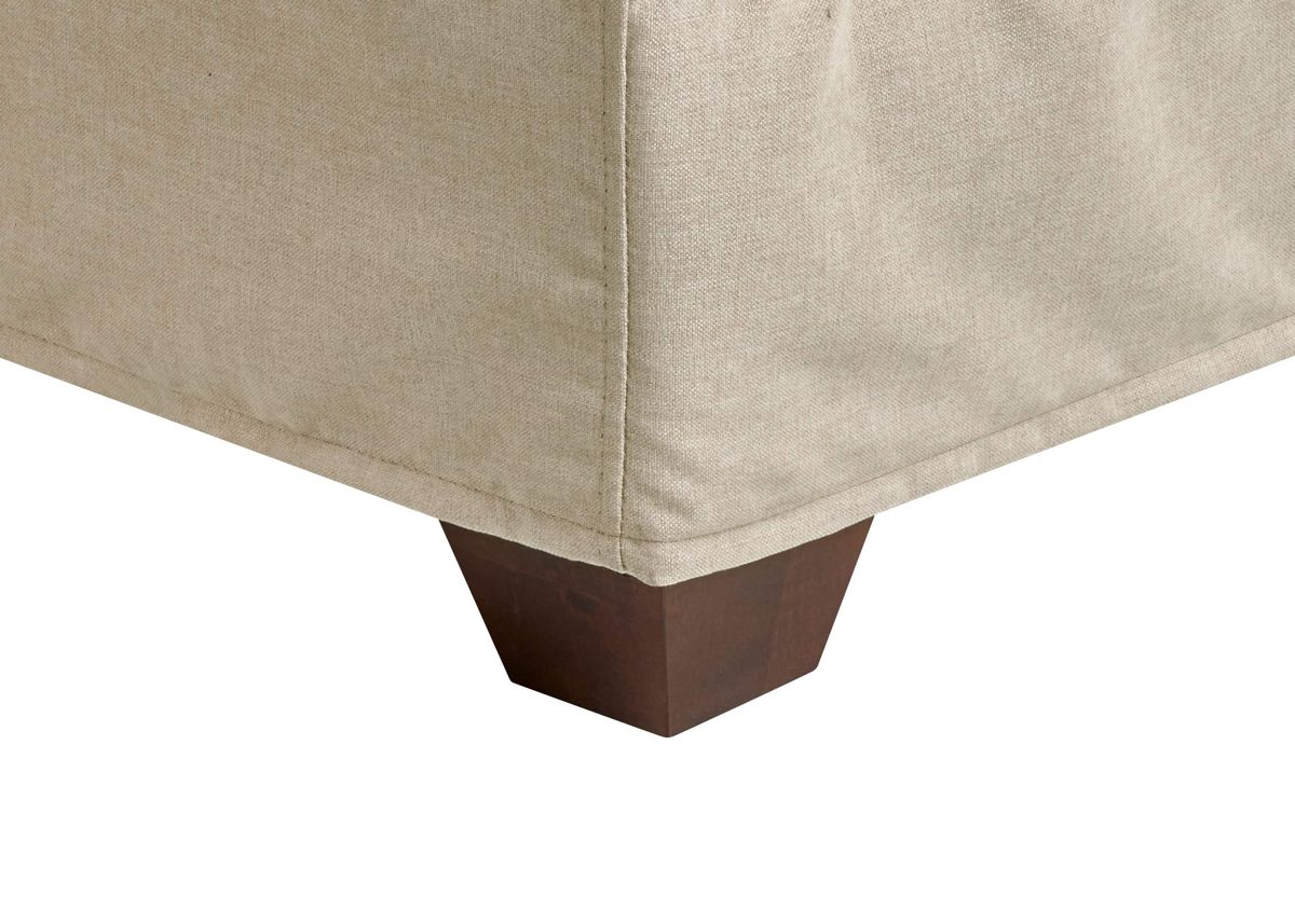 Amazon Brand – Stone & Beam Conner Slipcover Ottoman, 28"W, Linen