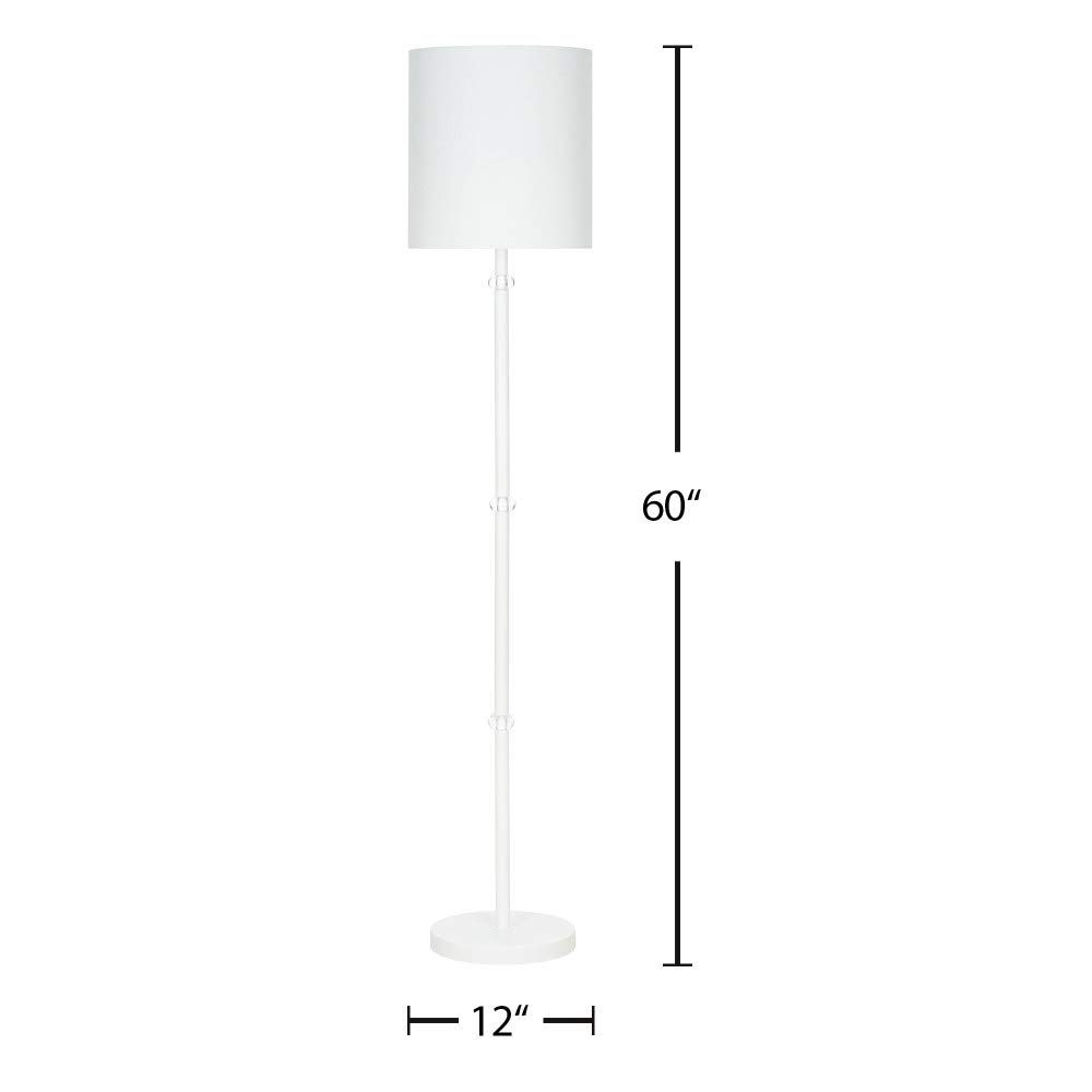 Amazon Brand – Ravenna Home Contemporary Metal Floor Lamp with Acrylic Ball Accents, LED Bulb Included, 60"H, White
