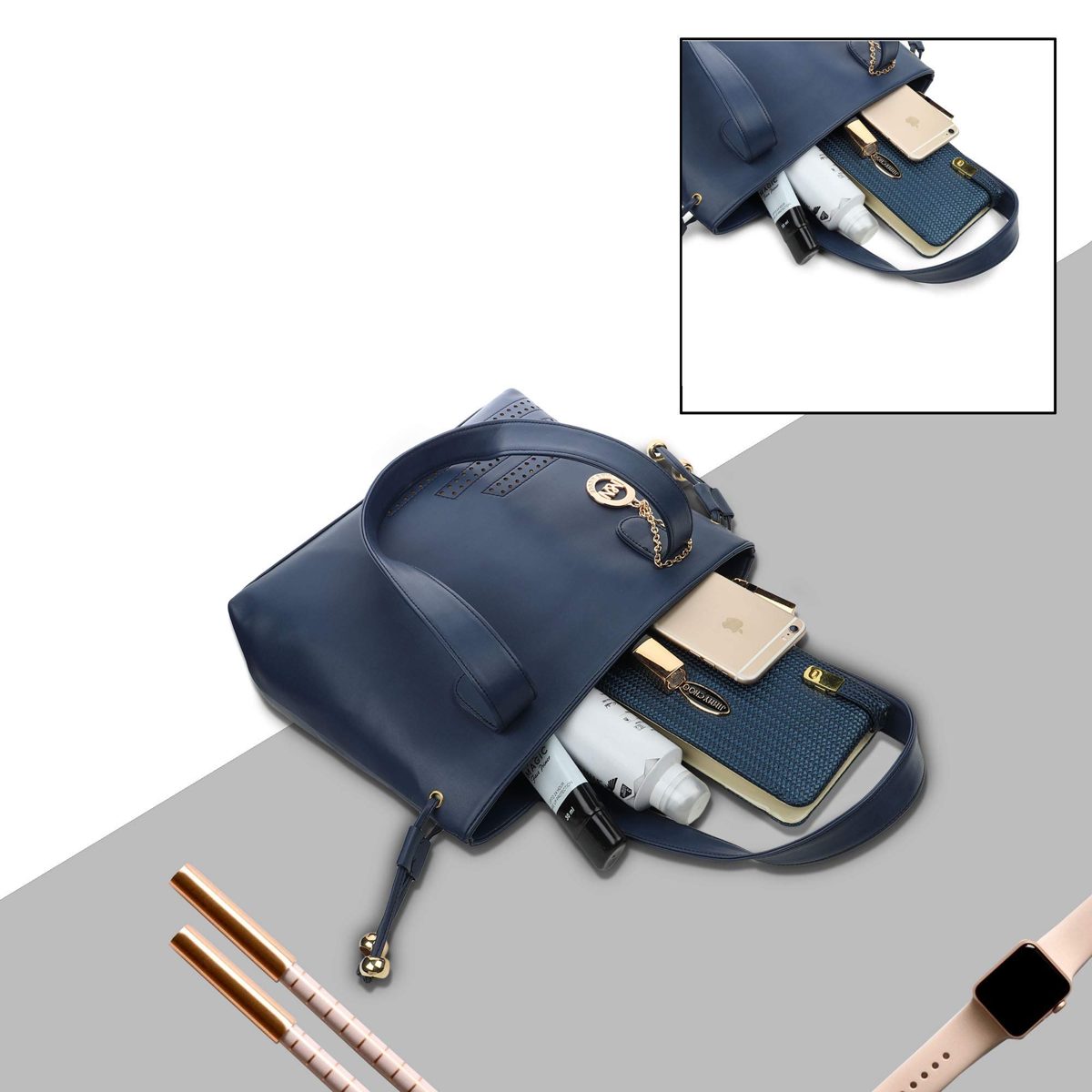 Nia & Nicole Women's Handbag (Navy Blue)