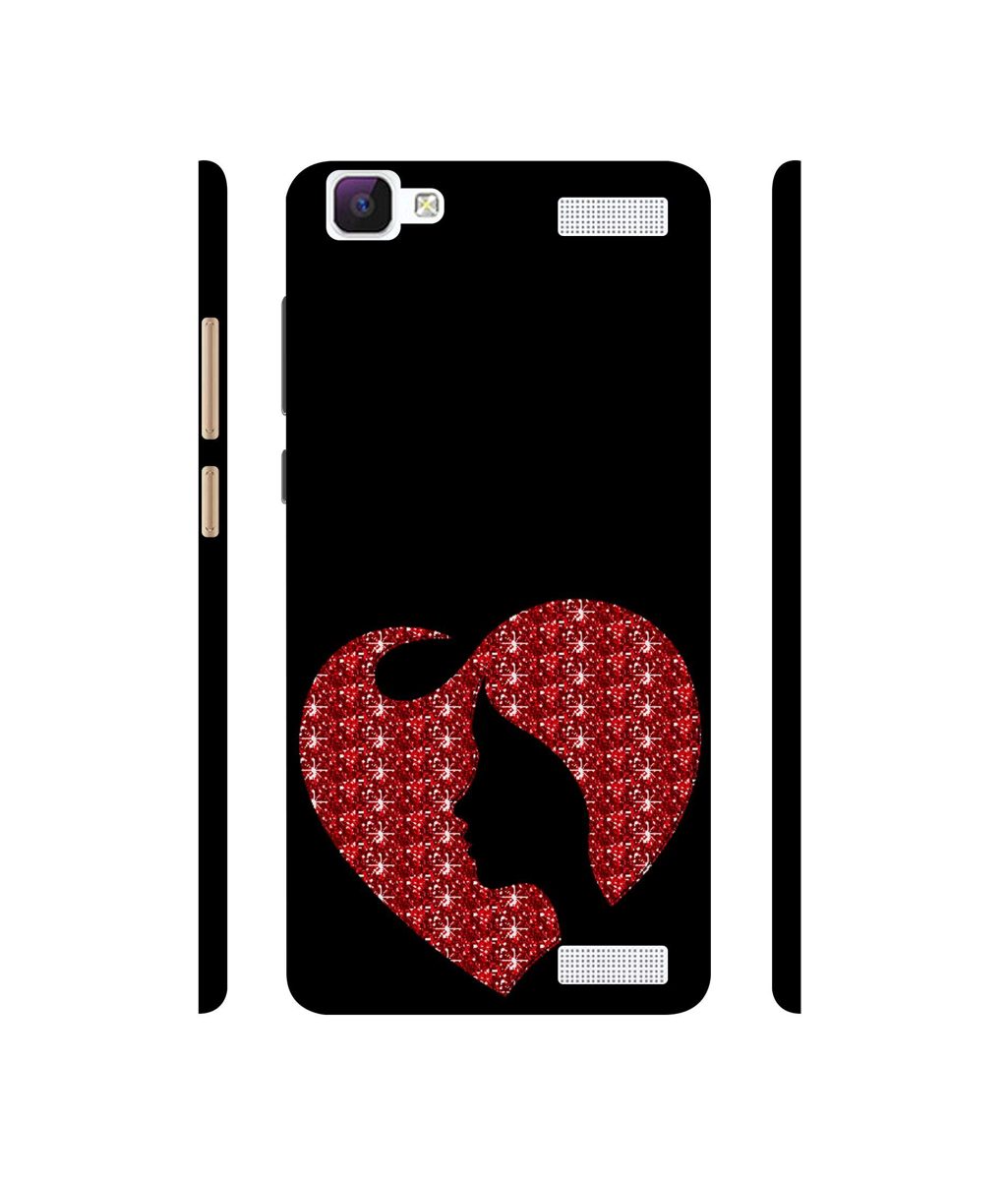 Amazon Brand - Solimo Designer Heart Shape Lady with Glitter 3D Printed Hard Back Case Mobile Cover for Vivo V1 Max