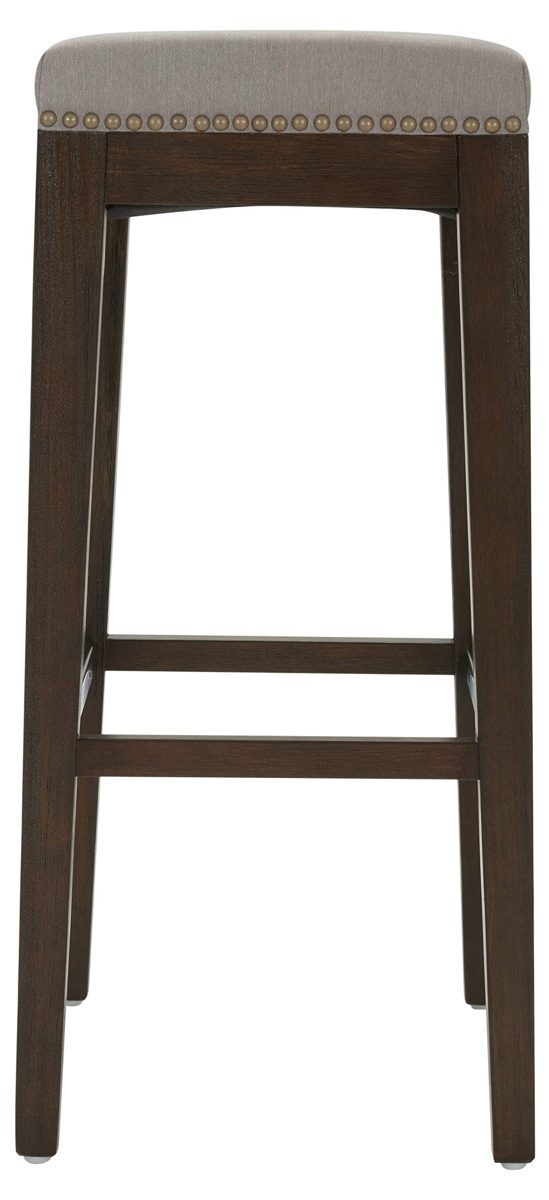 Amazon Brand – Stone & Beam Elden Nailhead-Trim Kitchen Counter Backless Bar Stool, 30"H, Slate