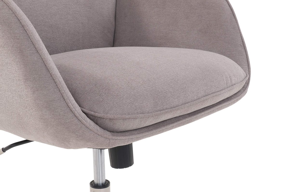 Amazon Brand – Rivet Modern Upholstered Swivel Home Office Task Chair, 25.5"W, Ash Gray with Nickel Finish (Renewed)