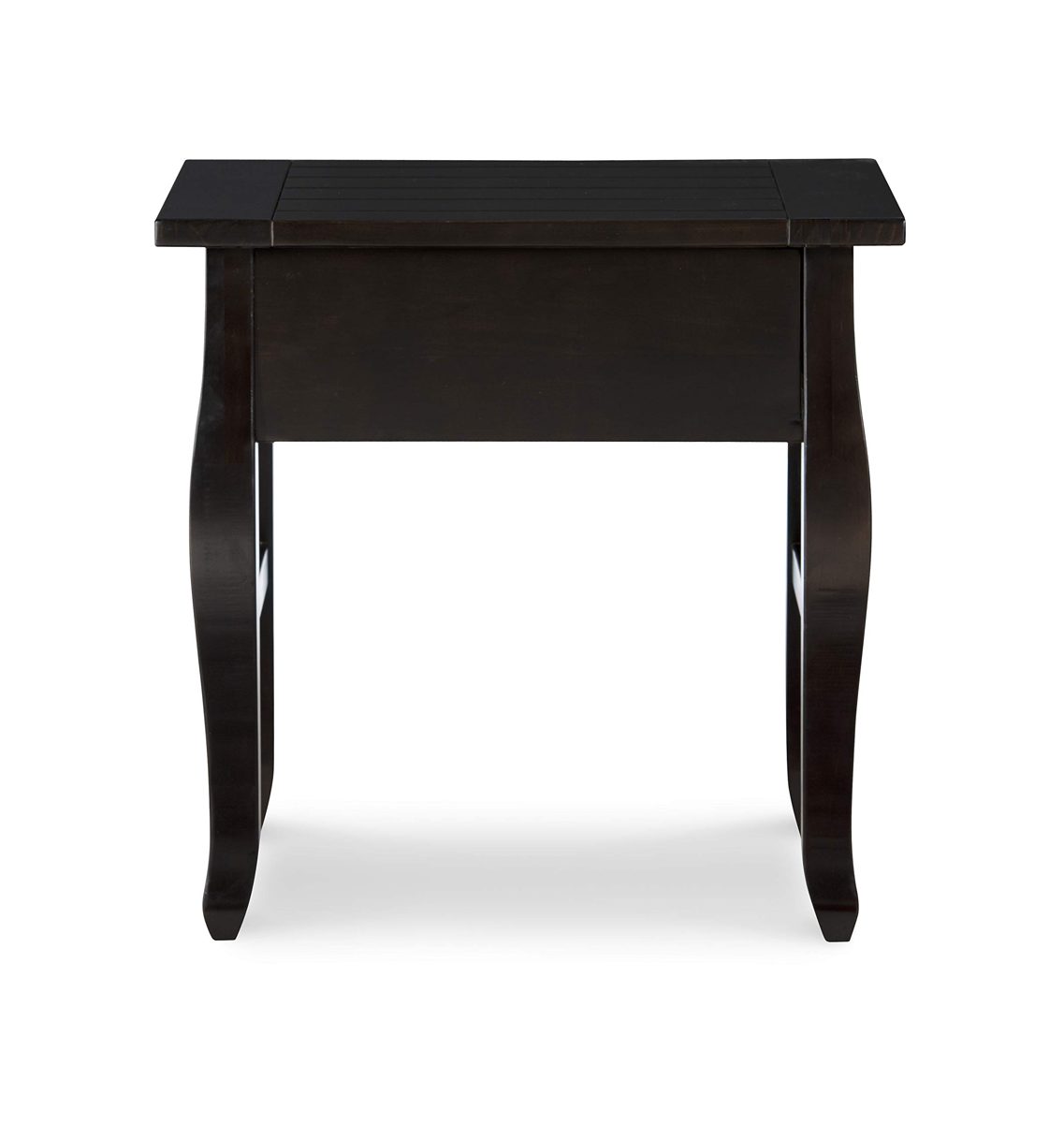 Ravenna Home Classic Plank-Top End Table, 18"W, Black Wood