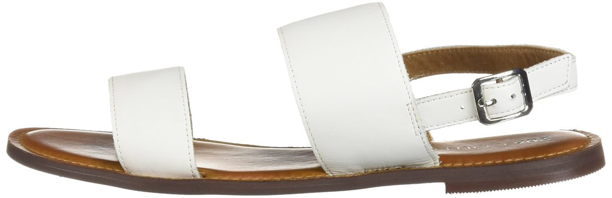 Amazon Brand - 206 Collective Women's Cedar Casual Double Band Sandal, White Leather, 12 B US