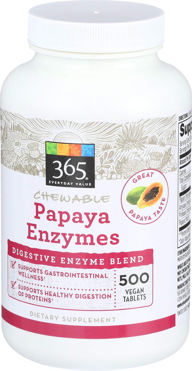365 Everyday Value, Chewables Papaya Enzymes, 500 ct