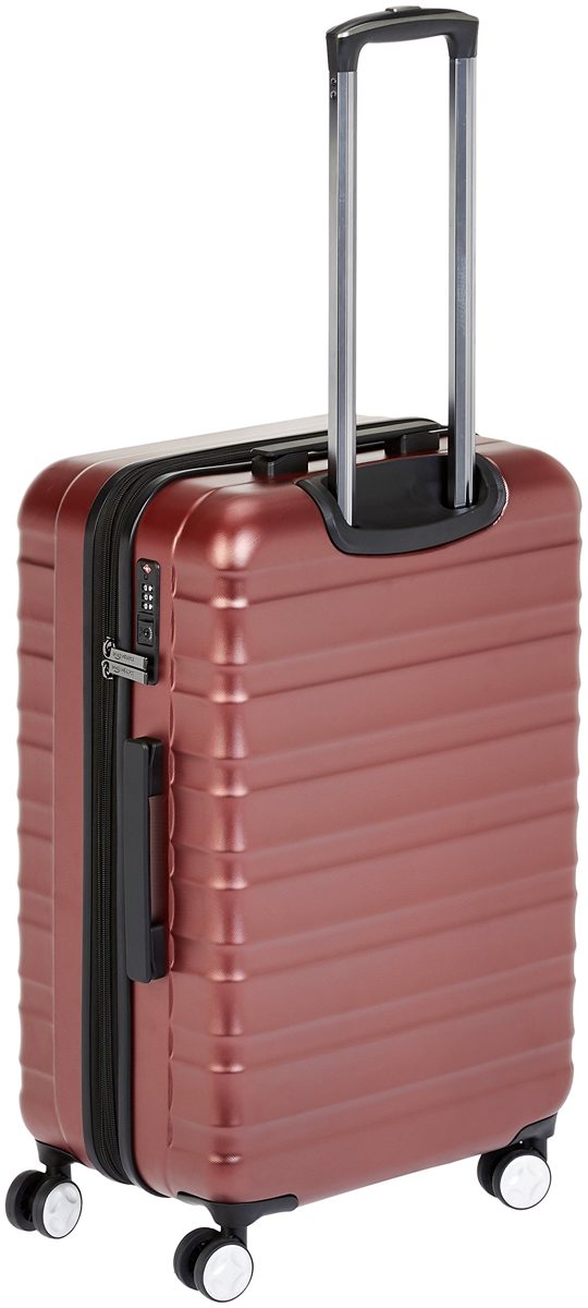 AmazonBasics - High Quality Hard Case Trolley with Swivel Castors and Built in TSA Lock, red