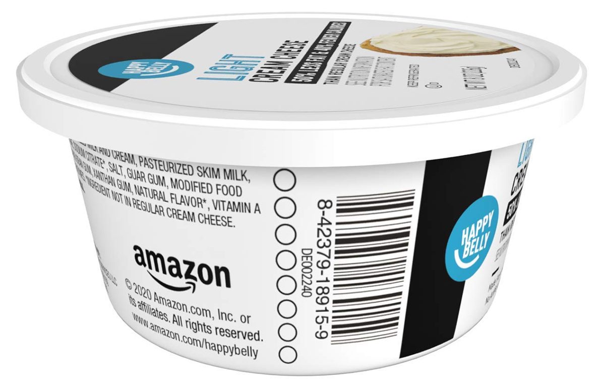 Amazon Brand - Happy Belly Light Cream Cheese, 8 Ounce