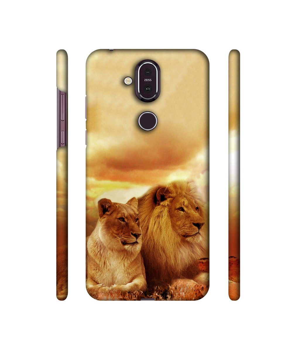 Amazon Brand - Solimo Designer Lion with Lioness 3D Printed Hard Back Case Mobile Cover for Nokia 8.1