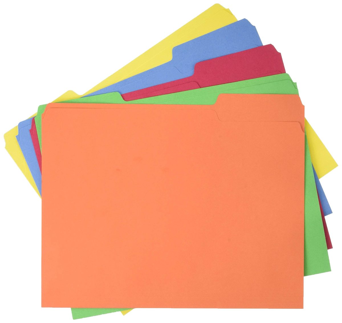 AmazonBasics AMZ401 File Folders - Letter Size (100 Pack) - Assorted Colors (Renewed)