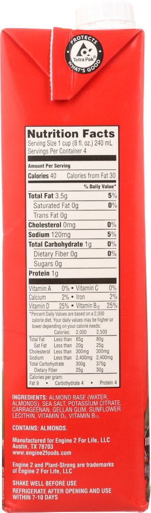 Engine 2 Almond Milk Unsweetened Original