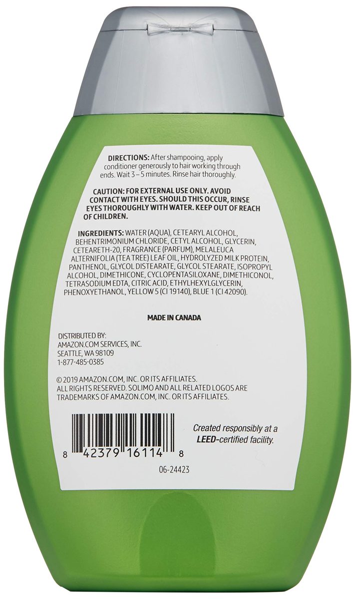 Amazon Brand - Solimo Tea Tree Mint Conditioner, 13 fl. Oz (Pack of 3)