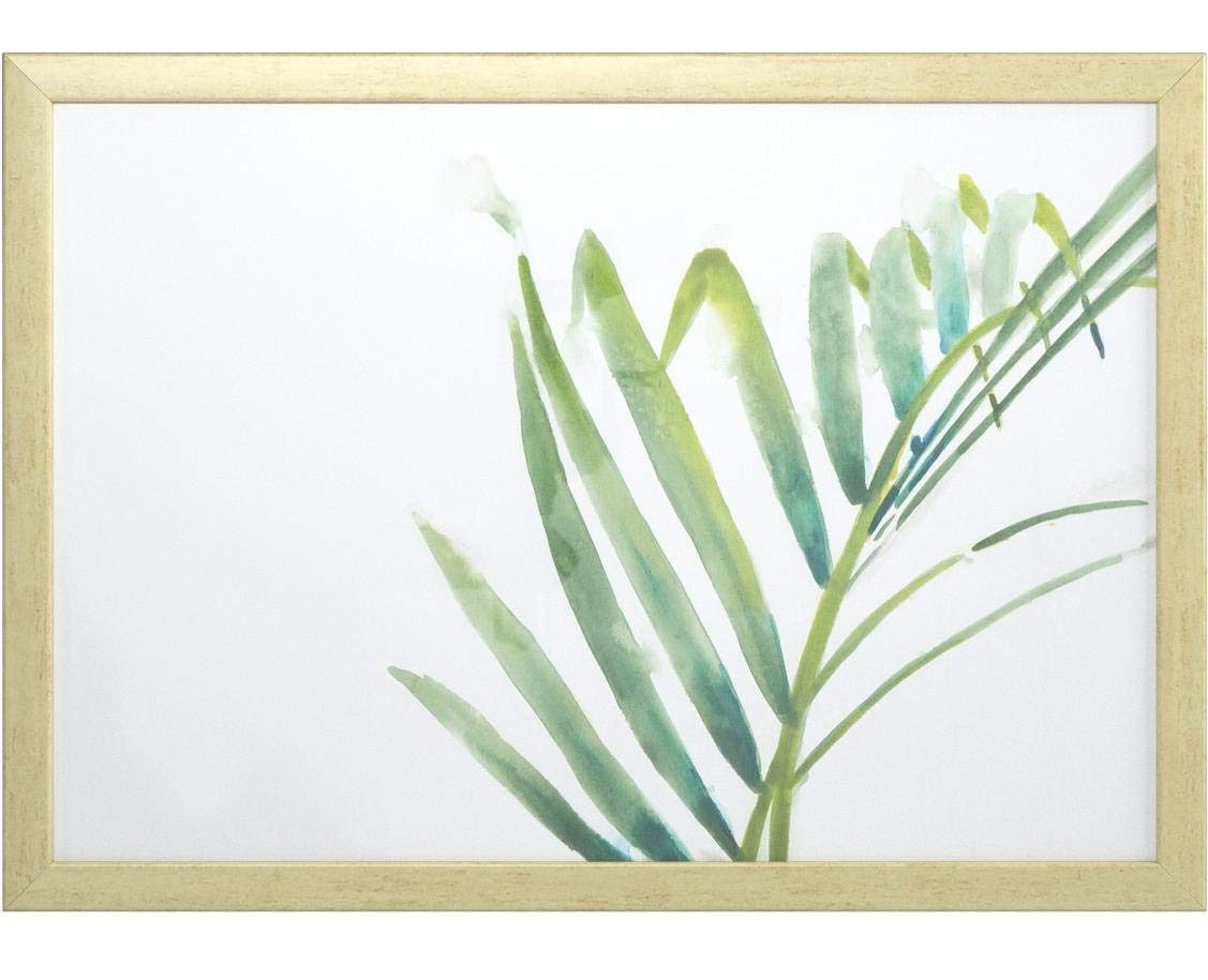 Rivet Modern Left Facing Palm Frond Leaf Print Framed Wall Art Décor