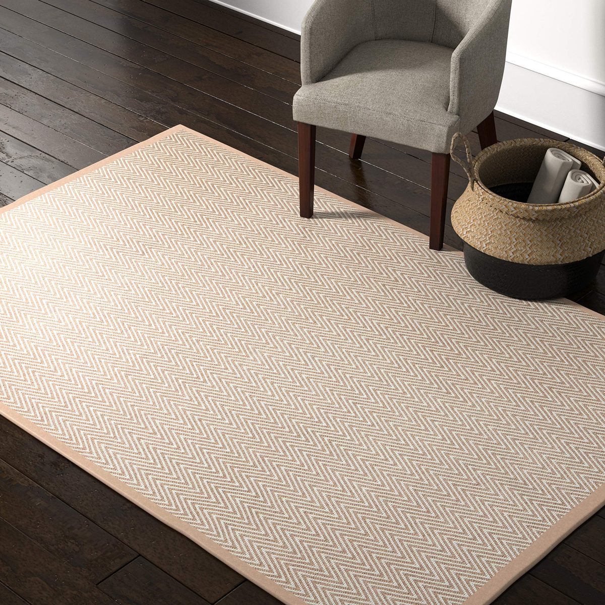 Rivet Elevated Chevron Patterned Area Rug