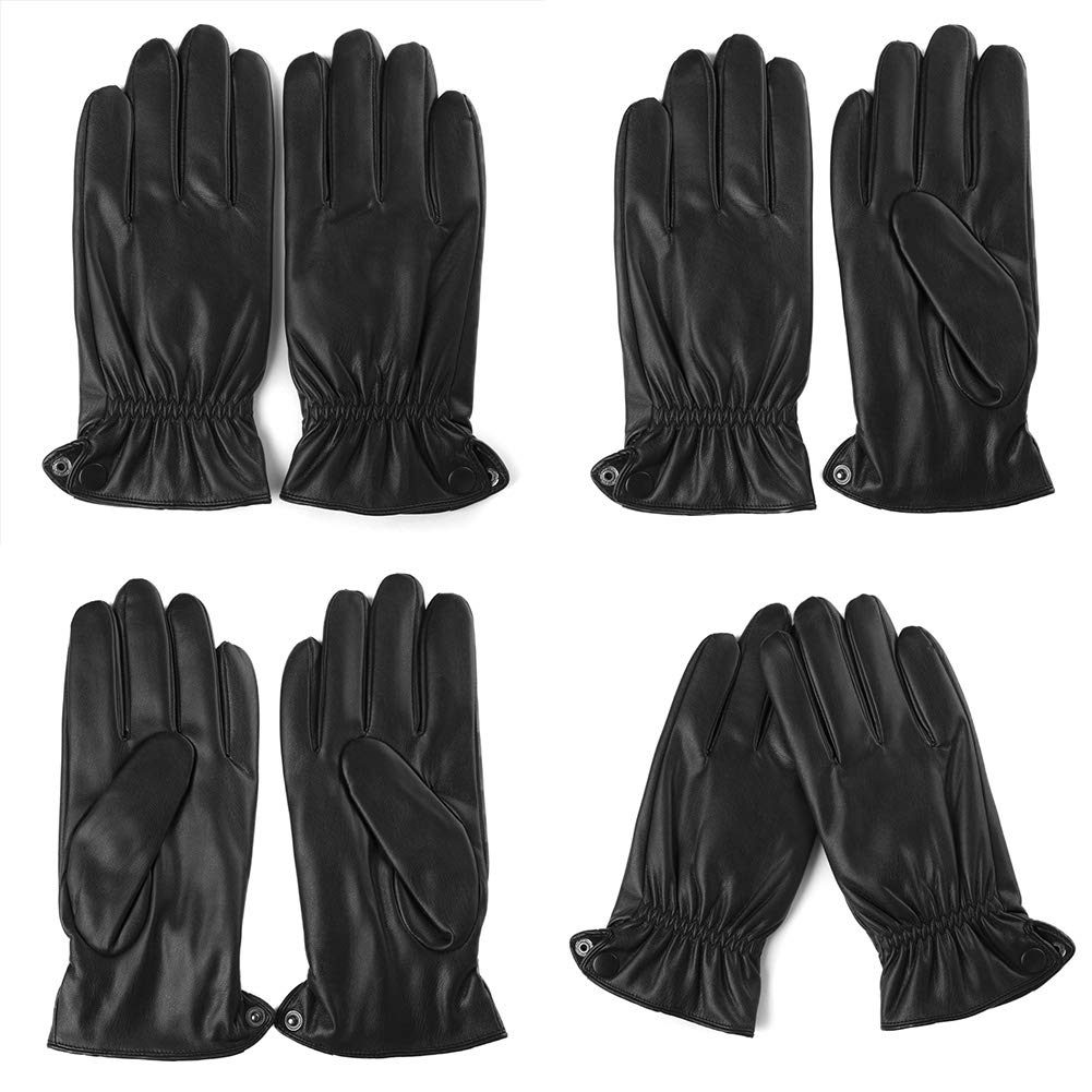 Winter Warm Lined Driving Motorcycle Dress Gloves For Men and Women 3 Size Black